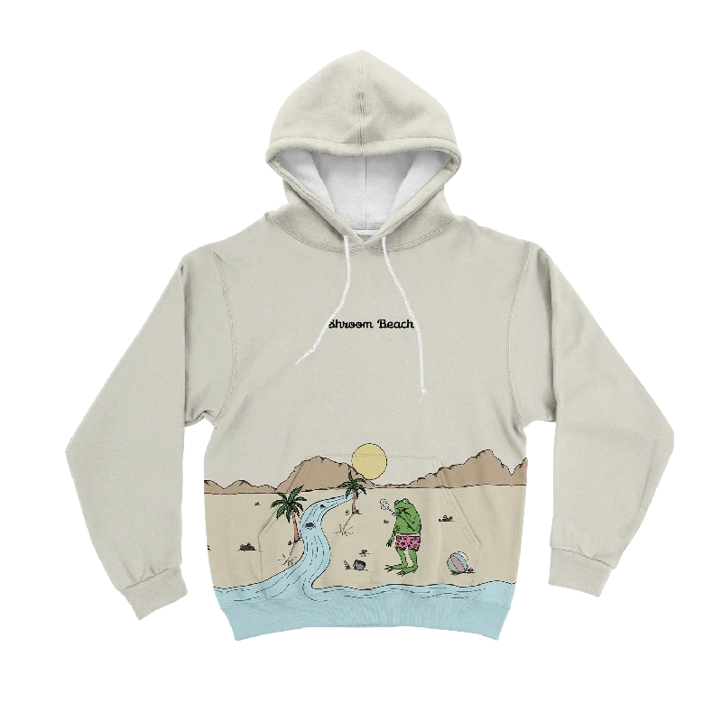 Beach Vibes All Over Print Unisex Hoodie Hoodie with Rhinestones Sparkly Elegant