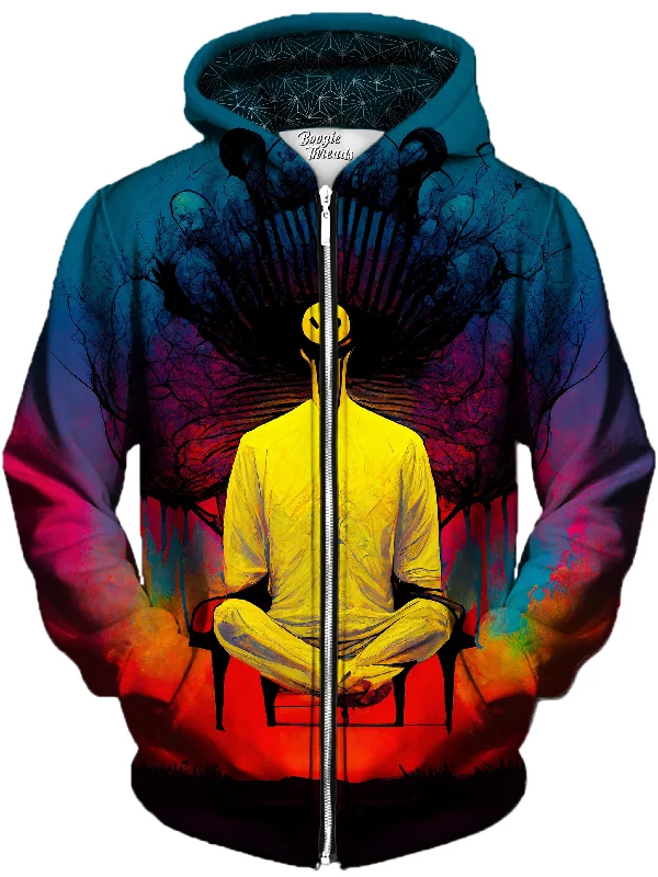 Blank Requiem Unisex Zip-Up Hoodie Hoodie with Double Zipper Versatile Adjustable