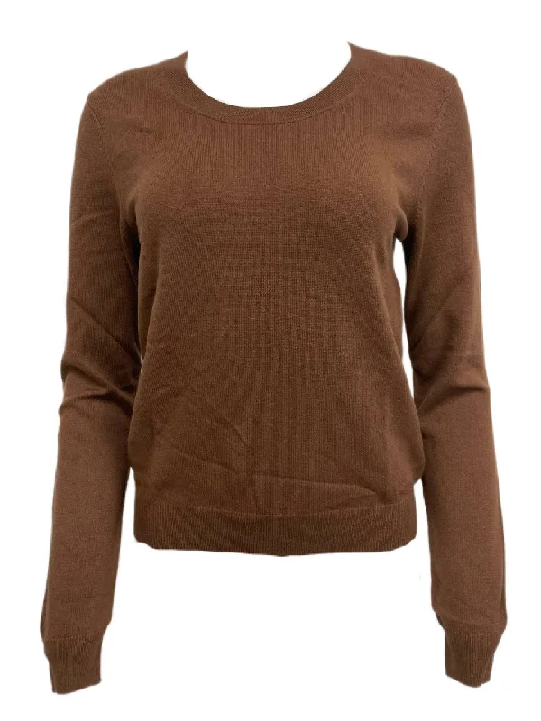 BLK DNM Women's Brown Cashmere Sweater 1 Size M NWT Notch Collar Peter Pan Collar Cowl Neck BLK DNM Women's Brown Cashmere Sweater 1 Size M NWT Notch Collar Peter Pan Collar Cowl Neck