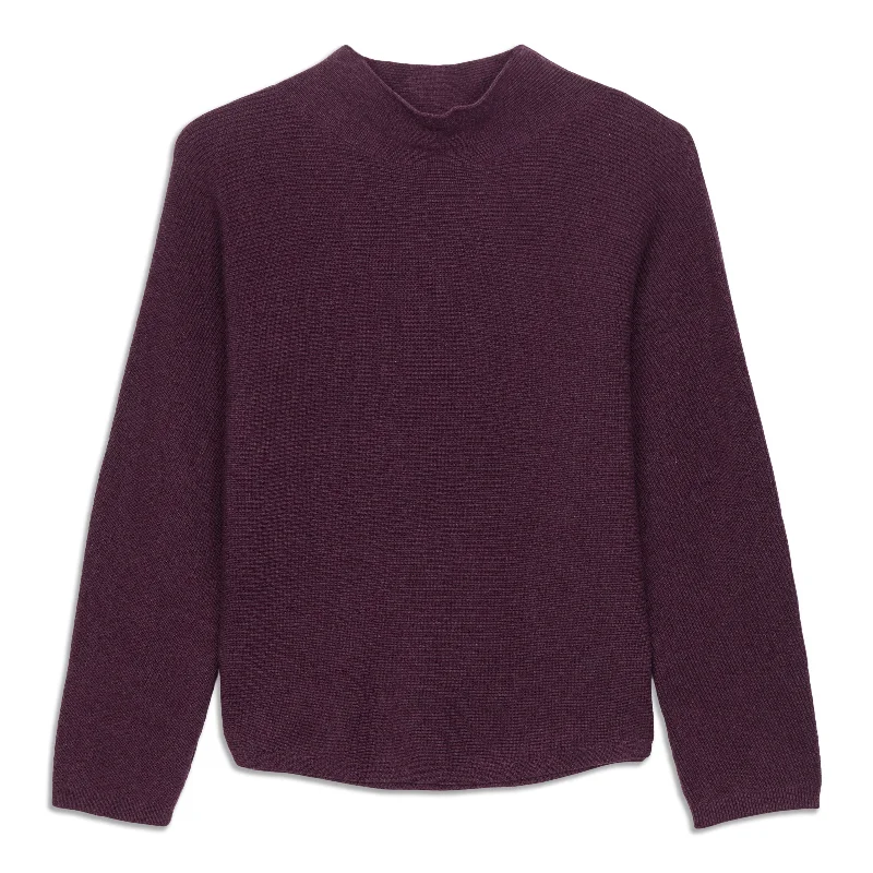 Boxy Cotton-Blend Sweater Elasticated Padded Insulated