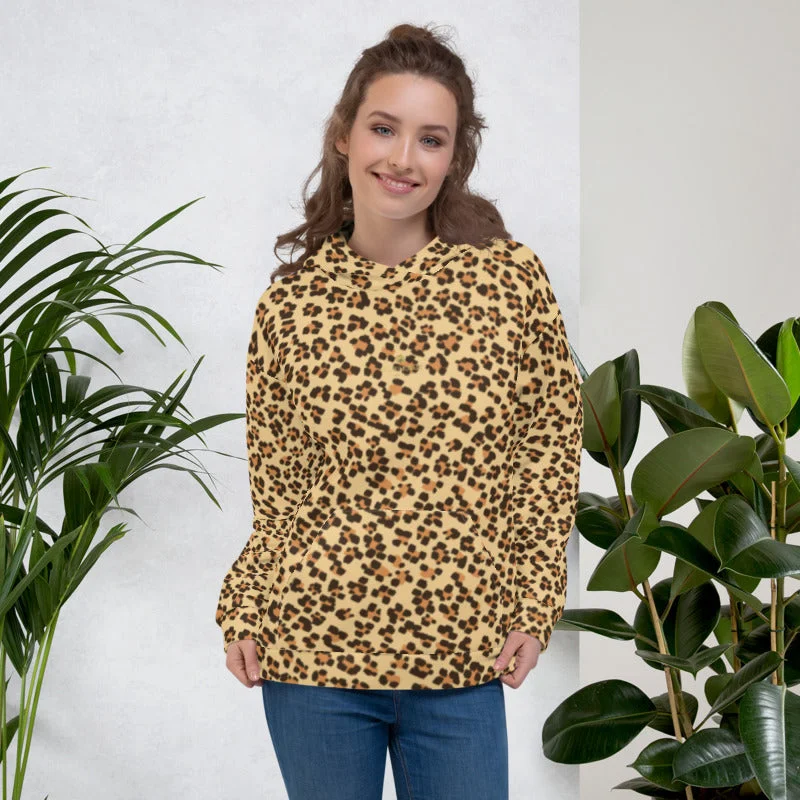 Brown Leopard Women's Hoodies, Animal Print Unisex Sweatshirt Pullover- Made in EU Hoodie with Exposed Zipper Edgy Industrial Brown Leopard Women's Hoodies, Animal Print Unisex Sweatshirt Pullover- Made in EU Hoodie with Exposed Zipper Edgy Industrial