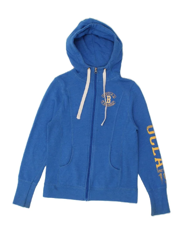 CHAMPION Womens Graphic Zip Hoodie Sweater UK 10 Small Blue Cotton Chenille Brocade Lace CHAMPION Womens Graphic Zip Hoodie Sweater UK 10 Small Blue Cotton Chenille Brocade Lace