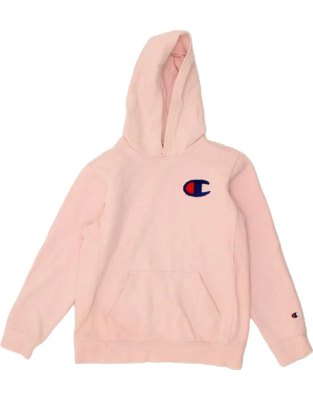CHAMPION Womens Hoodie Jumper UK 14 Large Pink Cotton Hoodie with Magnetic Closure Innovative Modern CHAMPION Womens Hoodie Jumper UK 14 Large Pink Cotton Hoodie with Magnetic Closure Innovative Modern