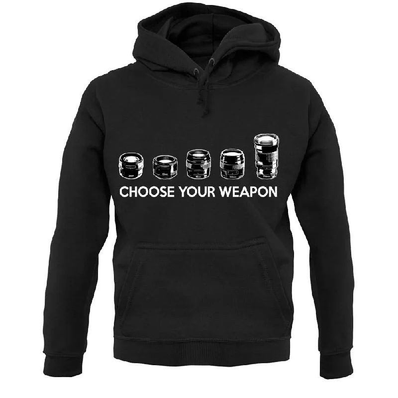 Choose Your Weapon (Camera Lenses) Unisex Hoodie Hoodie Dress Longline Feminine