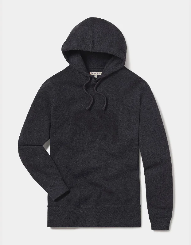 Clay Fleece Collegiate Hoodie in Charcoal Hoodie with Half-Zip Sporty Casual