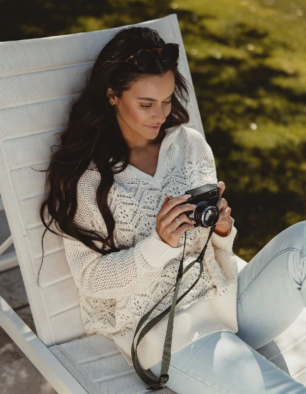 Colleen Hoodie in Ivory Hoodie with Hem Fringe Bohemian Relaxed