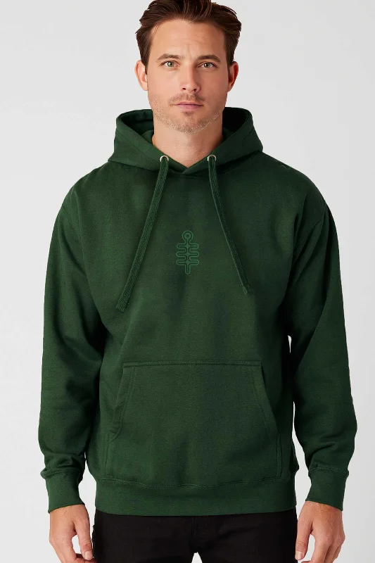 DMT Symbol - Green Embroidery on Forest Green Unisex Hoodie Hoodie with Patch Decorative Personalized DMT Symbol - Green Embroidery on Forest Green Unisex Hoodie Hoodie with Patch Decorative Personalized