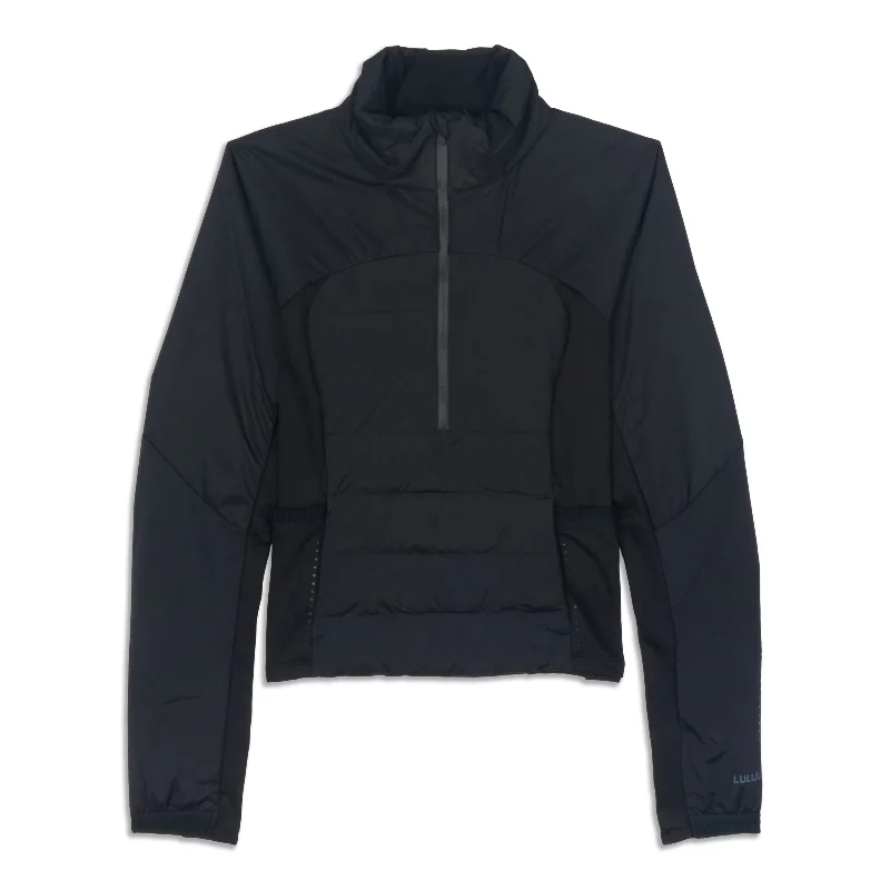 Down for It All Cropped Half-Zip Pullover - Resale Cowl Neck Pullover