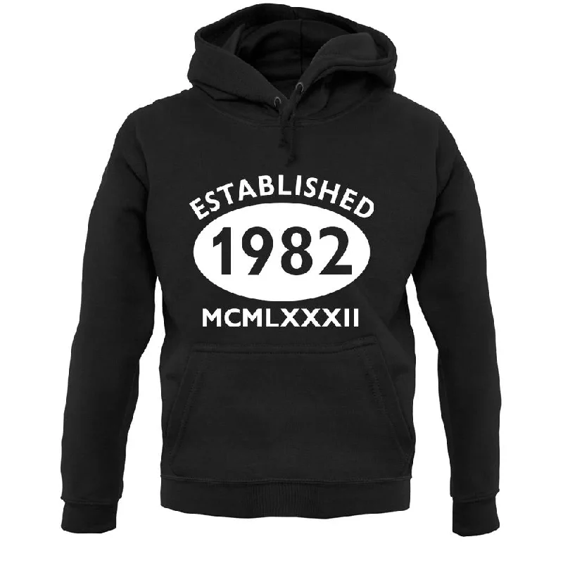 Established 1982 Roman Numerals Unisex Hoodie Hoodie with Hood Adjustable Protection Established 1982 Roman Numerals Unisex Hoodie Hoodie with Hood Adjustable Protection