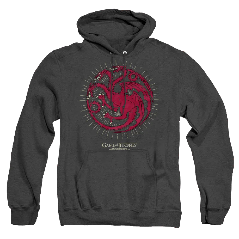 Game of Thrones Targaryen Burst Sigil - Heather Pullover Hoodie Boat Neck Sweater