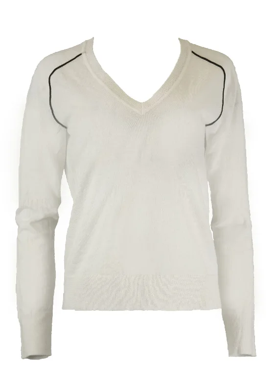 GANT Women's Nature White Merino V-Neck Sweater 482605 Size S $215 NWT Striped Floral Plaid GANT Women's Nature White Merino V-Neck Sweater 482605 Size S $215 NWT Striped Floral Plaid
