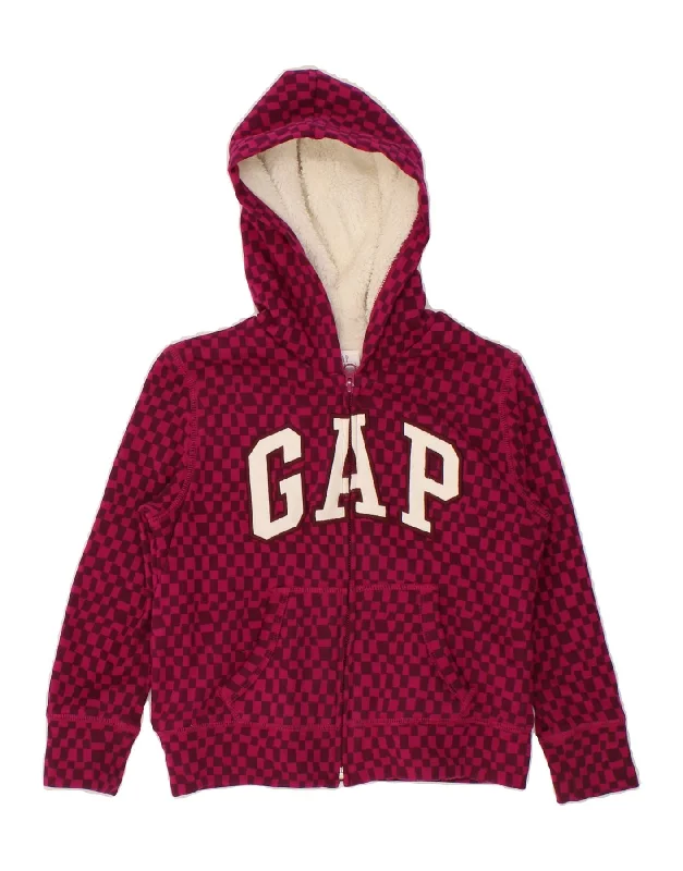 GAP Girls Hooded Zip Hoodie Sweater 6-7 Years Small Purple Geometric Toggled Drawstring Belted GAP Girls Hooded Zip Hoodie Sweater 6-7 Years Small Purple Geometric Toggled Drawstring Belted