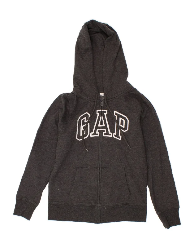 GAP Womens Oversized Graphic Zip Hoodie Sweater UK 6 XS Grey Cotton Ribbed Striped Patterned GAP Womens Oversized Graphic Zip Hoodie Sweater UK 6 XS Grey Cotton Ribbed Striped Patterned