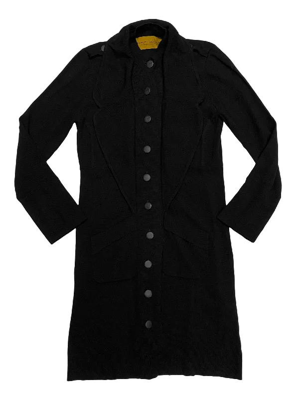 Hanley Mellon Women's Minerva Sweater Coat Large Black Lace Blend Ribbed Blend Corduroy Blend Hanley Mellon Women's Minerva Sweater Coat Large Black Lace Blend Ribbed Blend Corduroy Blend