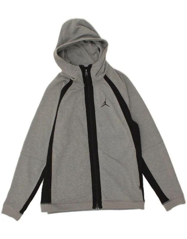 JORDAN Mens Dri Fit Slim Fit Zip Hoodie Sweater Medium Grey Colourblock Neon Metallic Matte JORDAN Mens Dri Fit Slim Fit Zip Hoodie Sweater Medium Grey Colourblock Neon Metallic Matte