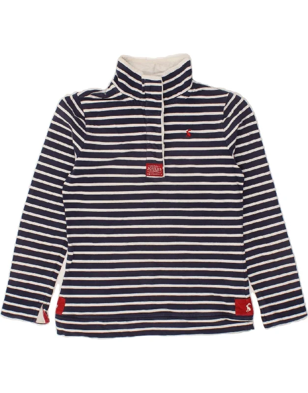 JOULES Womens Button Neck Sweatshirt Jumper UK 8 Small Navy Blue Striped Hoodie with Hem Raw Edge Edgy Unfinished JOULES Womens Button Neck Sweatshirt Jumper UK 8 Small Navy Blue Striped Hoodie with Hem Raw Edge Edgy Unfinished
