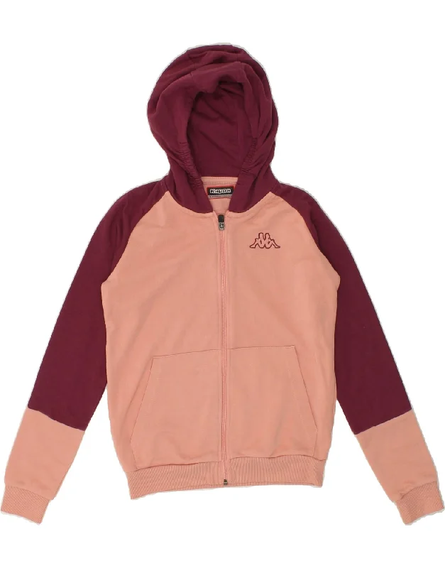 KAPPA Girls Zip Hoodie Sweater 11-12 Years Pink Colourblock Cotton Stylish Fashionable Trendy KAPPA Girls Zip Hoodie Sweater 11-12 Years Pink Colourblock Cotton Stylish Fashionable Trendy