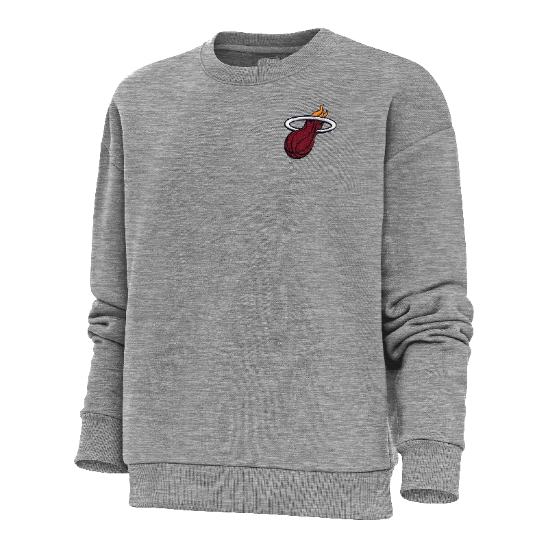 Antigua Miami HEAT Victory Women's Crewneck Sweatshirt Hoodie with Hidden Zipper Minimalist Clean Antigua Miami HEAT Victory Women's Crewneck Sweatshirt Hoodie with Hidden Zipper Minimalist Clean