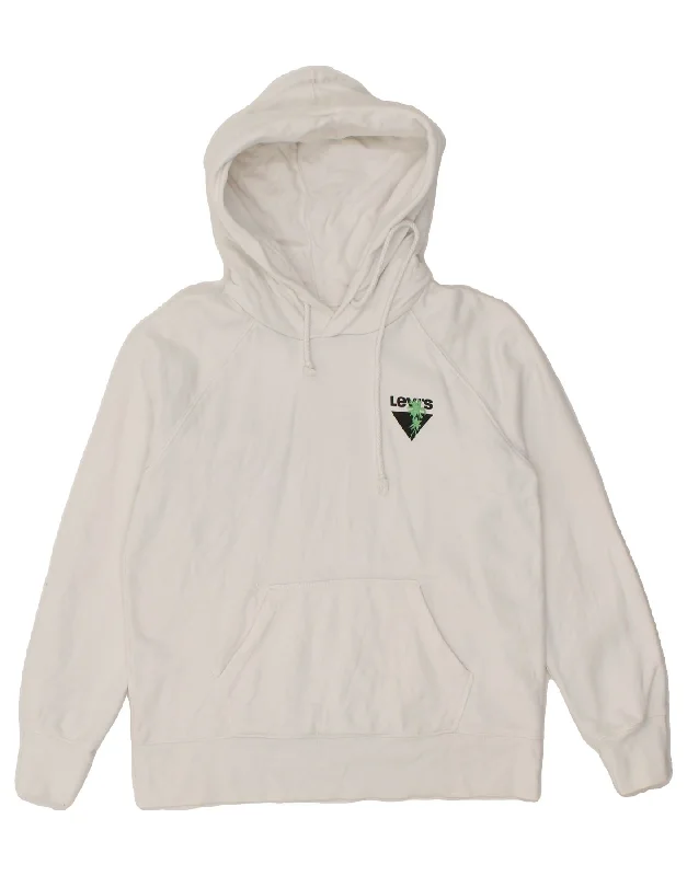 LEVI'S Mens Graphic Hoodie Jumper XS White Cotton Hoodie with Pocket Utility Practical LEVI'S Mens Graphic Hoodie Jumper XS White Cotton Hoodie with Pocket Utility Practical