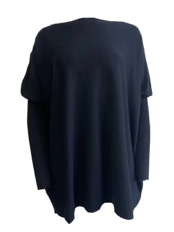 LOST IN LUNAR Women's Black Taylor Knit Oversized Sweater S/M NWT Nylon Fabric Polyester Fabric Spandex Fabric LOST IN LUNAR Women's Black Taylor Knit Oversized Sweater S/M NWT Nylon Fabric Polyester Fabric Spandex Fabric