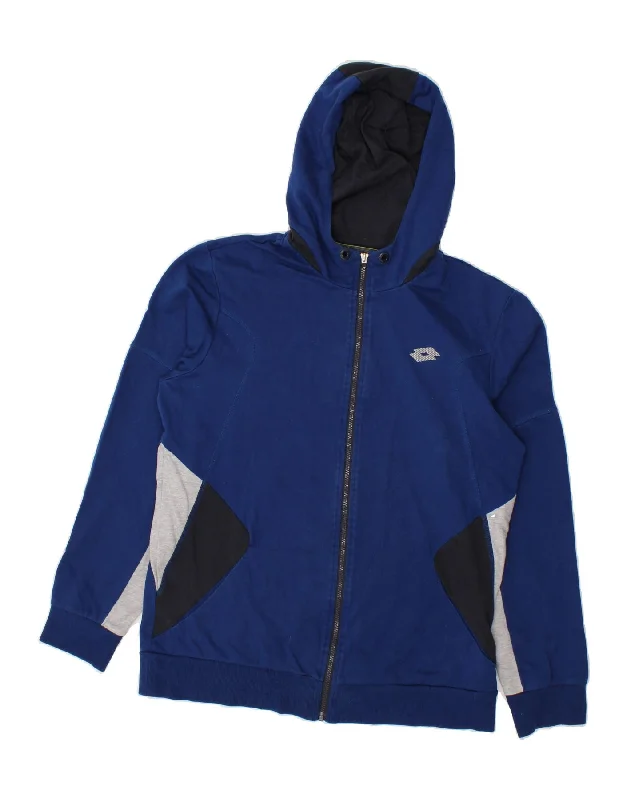 LOTTO Mens Zip Hoodie Sweater Large Navy Blue Colourblock Cotton Boat Neck Shawl Collar Notched Collar LOTTO Mens Zip Hoodie Sweater Large Navy Blue Colourblock Cotton Boat Neck Shawl Collar Notched Collar