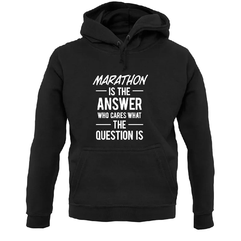 Marathon Is The Answer Unisex Hoodie Hoodie with Earth Tones Natural Calm