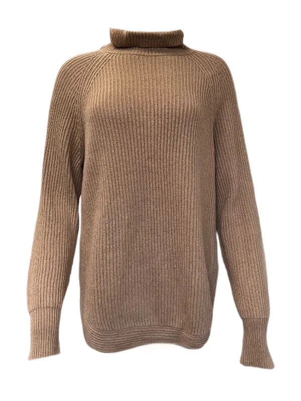 Marella By Max Mara Women's Brown Quadro Turtleneck Sweater Size M NWT Real Fur Shearling Chenille Marella By Max Mara Women's Brown Quadro Turtleneck Sweater Size M NWT Real Fur Shearling Chenille