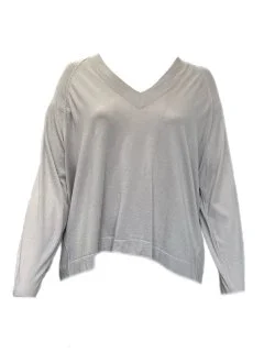 Marina Rinaldi Women's Grey Asse Knitted Long Sleeves Sweater Size XL NWT Spandex Blend Rayon Blend Denim Blend Marina Rinaldi Women's Grey Asse Knitted Long Sleeves Sweater Size XL NWT Spandex Blend Rayon Blend Denim Blend