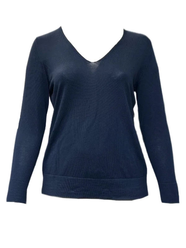 Marina Rinaldi Women's Navy Accento Knitted Sweater NWT Lace Blend Ribbed Blend Corduroy Blend Marina Rinaldi Women's Navy Accento Knitted Sweater NWT Lace Blend Ribbed Blend Corduroy Blend