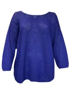 Marina Rinaldi Women's Purple Agostino Long Sleeves Knitted Sweater Size XL NWT Nylon Fabric Polyester Fabric Spandex Fabric