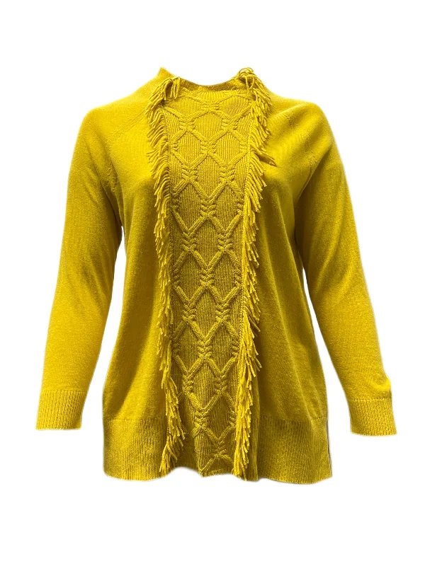 Marina Rinaldi Women's Yellow Adorare Knitted Sweater NWT Fitted Loose Oversized