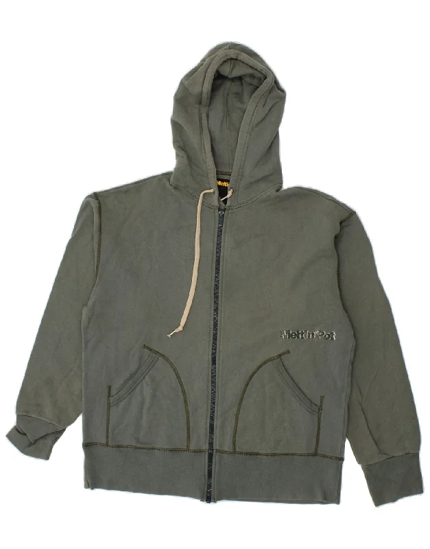 MELTIN' POT Mens Zip Hoodie Sweater Medium Green Cotton Zippered Front Buttoned Front Snap Front MELTIN' POT Mens Zip Hoodie Sweater Medium Green Cotton Zippered Front Buttoned Front Snap Front