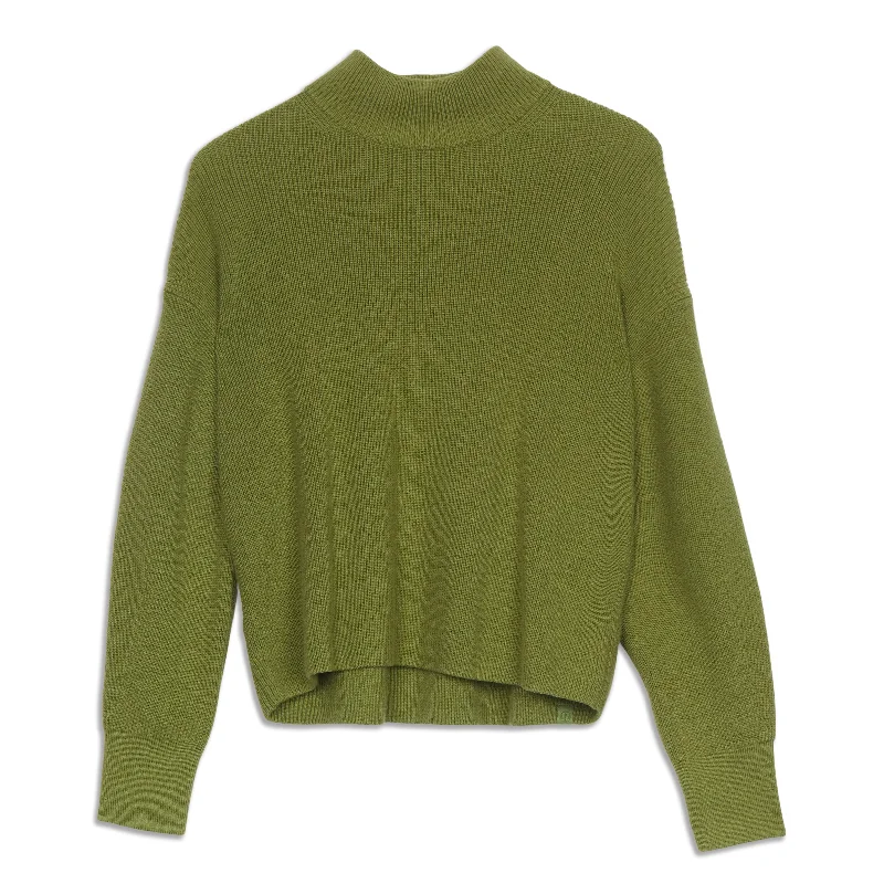 Merino Wool-Blend Ribbed Turtleneck Sweater - Resale Bright Pastel Dark