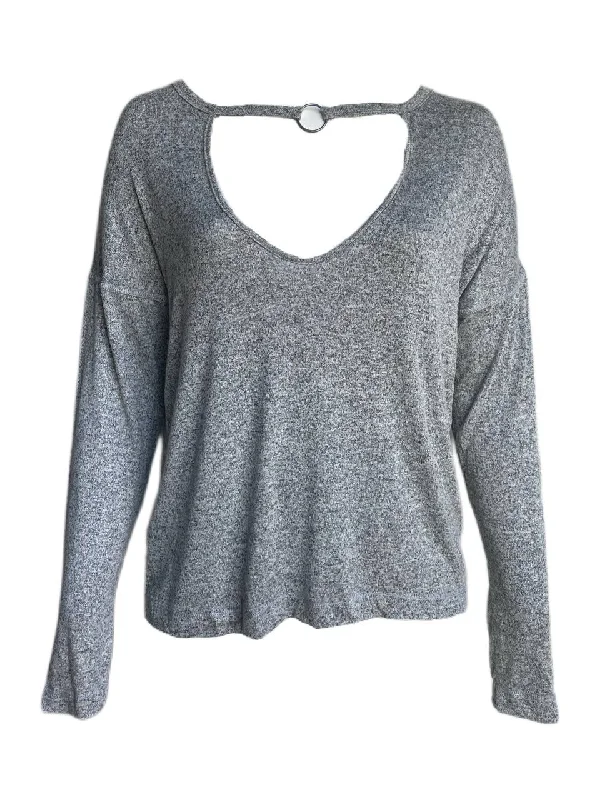 Moral Fiber Women's Plus Grey Cutout Front Sweater Size 2X NWT Striped Floral Plaid