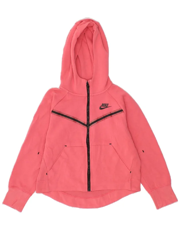 NIKE Girls Zip Hoodie Sweater 10-11 Years Medium Pink Cotton Mesh Sweater Canvas Denim NIKE Girls Zip Hoodie Sweater 10-11 Years Medium Pink Cotton Mesh Sweater Canvas Denim