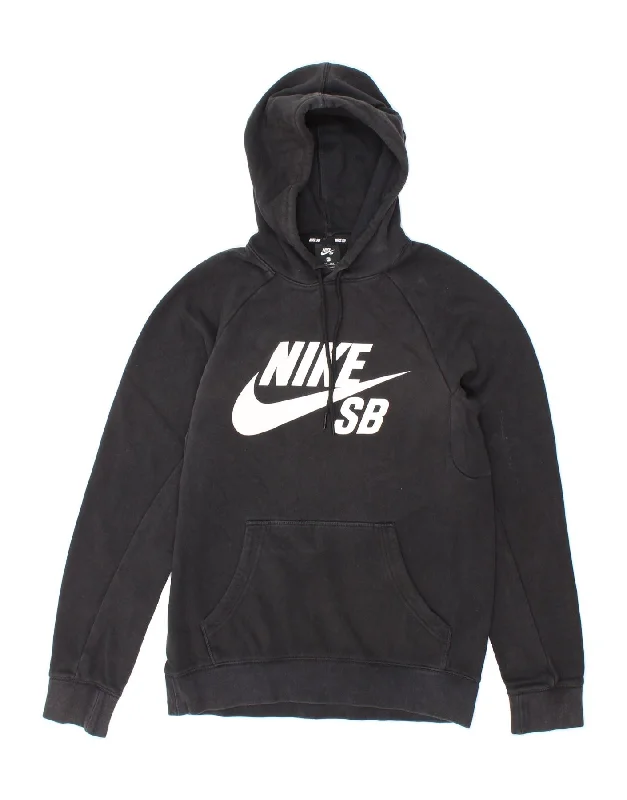 NIKE Mens Graphic Hoodie Jumper XS Black Cotton Hoodie with Hem Drawcord Adjustable Customizable NIKE Mens Graphic Hoodie Jumper XS Black Cotton Hoodie with Hem Drawcord Adjustable Customizable