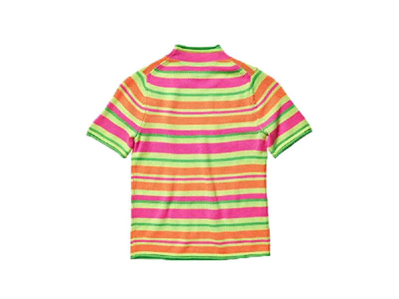 OPENING CEREMONY Women's Fluorescent Multi Short Sleeve Sweater Large $275 NWT Fitted Loose Oversized OPENING CEREMONY Women's Fluorescent Multi Short Sleeve Sweater Large $275 NWT Fitted Loose Oversized