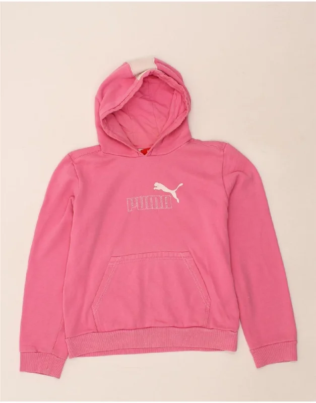 PUMA Girls Graphic Hoodie Jumper 13-14 Years Pink Cotton Hoodie with Cuffed Sleeves Snug Secure PUMA Girls Graphic Hoodie Jumper 13-14 Years Pink Cotton Hoodie with Cuffed Sleeves Snug Secure