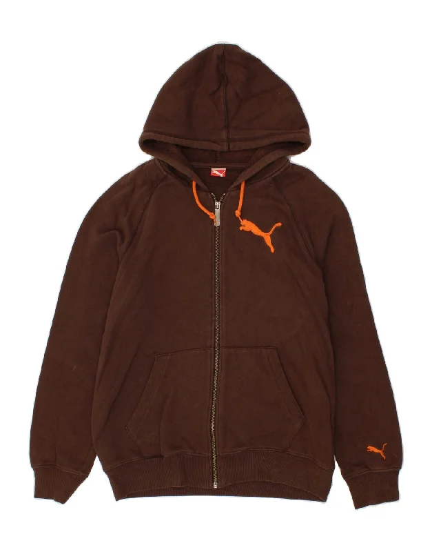 PUMA Mens Zip Hoodie Sweater Medium Brown Nylon Fabric Polyester Fabric Spandex Fabric PUMA Mens Zip Hoodie Sweater Medium Brown Nylon Fabric Polyester Fabric Spandex Fabric