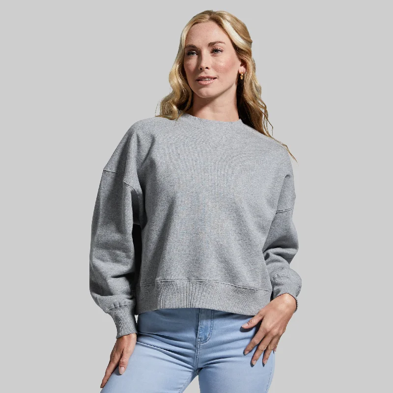 Pump Sweatshirt (Heather Grey) Hoodie Crop Top Short Trendy