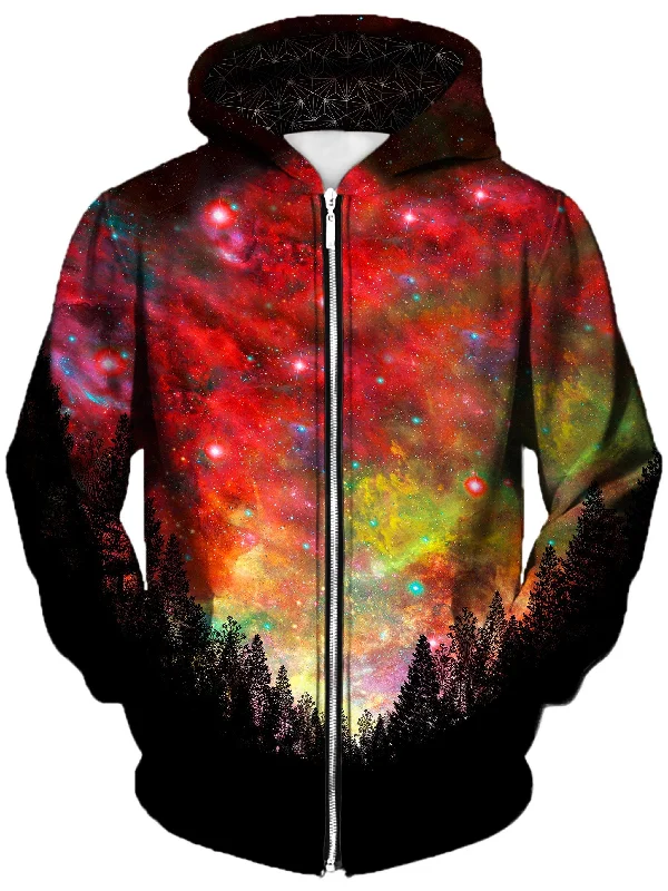 Rasta Woods Unisex Zip-Up Hoodie Hoodie with Hem Applique Textured Unique
