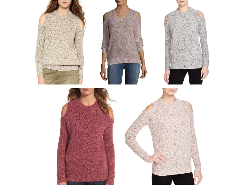 REBECCA MINKOFF Women's Cold-Shoulder Page Sweater $148 NWT Ribbed Striped Patterned REBECCA MINKOFF Women's Cold-Shoulder Page Sweater $148 NWT Ribbed Striped Patterned