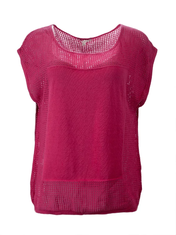 REBECCA MINKOFF Women's Magenta Mesh Boatneck Sweater $178 NWT Modern Contemporary Chic REBECCA MINKOFF Women's Magenta Mesh Boatneck Sweater $178 NWT Modern Contemporary Chic