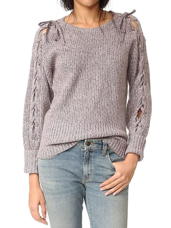 Rebecca Minkoff Women's Malcom Lace Up Sweater Soft Cozy Warm