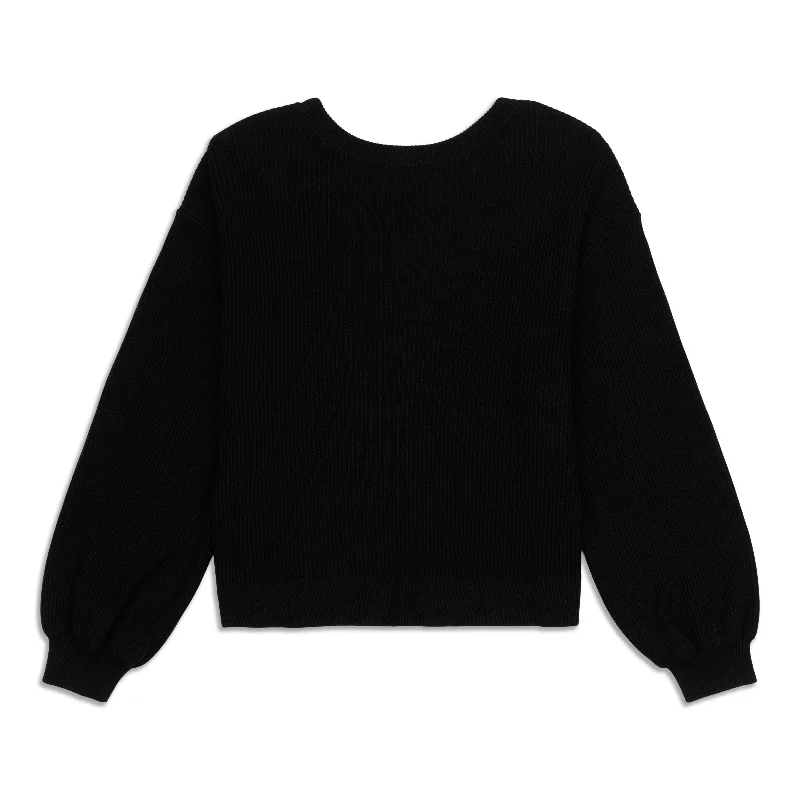 Reversible Crossover Sweater Ribbed Striped Patterned