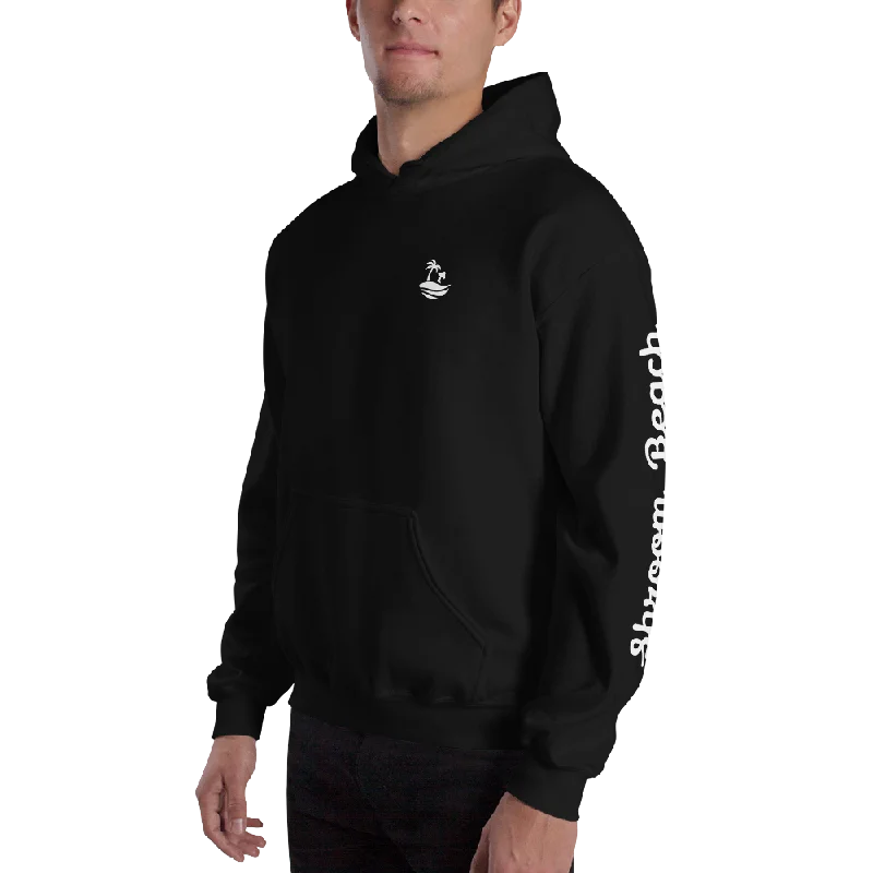 Shroom Beach Graphic Hoodie Hoodie with Raw Hem Edgy Unfinished