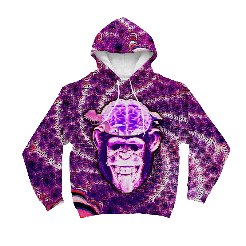 Ston~ Ape Brain All Over Print Unisex Hoodie Hoodie with High Neck Warm Protective
