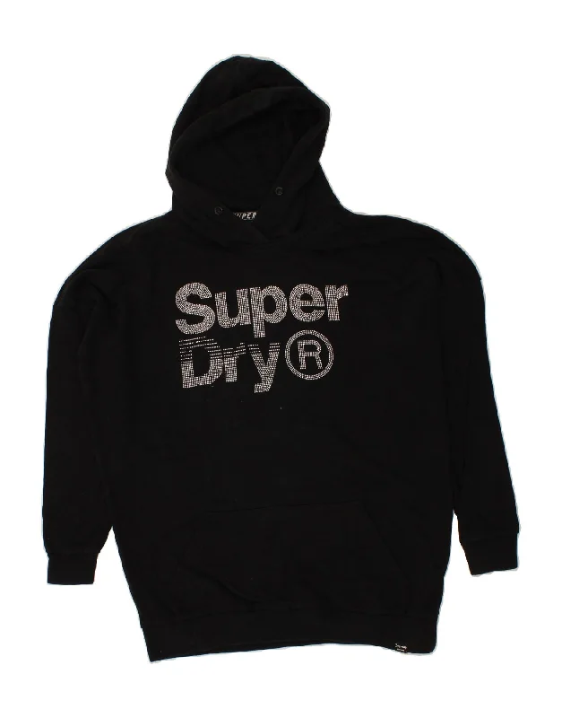 SUPERDRY Mens Oversized Graphic Hoodie Jumper XS Black Cotton Hoodie with Lining Warm Insulated SUPERDRY Mens Oversized Graphic Hoodie Jumper XS Black Cotton Hoodie with Lining Warm Insulated
