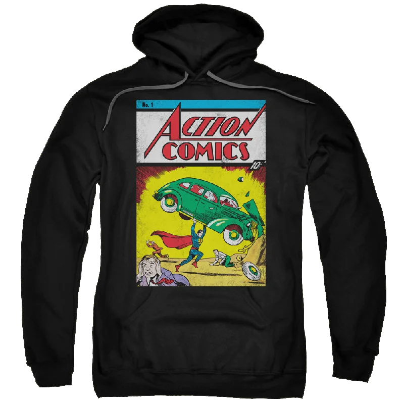 Superman Action No. 1 - Pullover Hoodie Cap Sleeve Casual