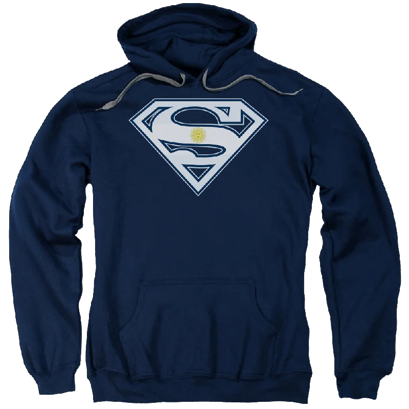 Superman Argentinian Shield - Pullover Hoodie Over Sleeve Pullover